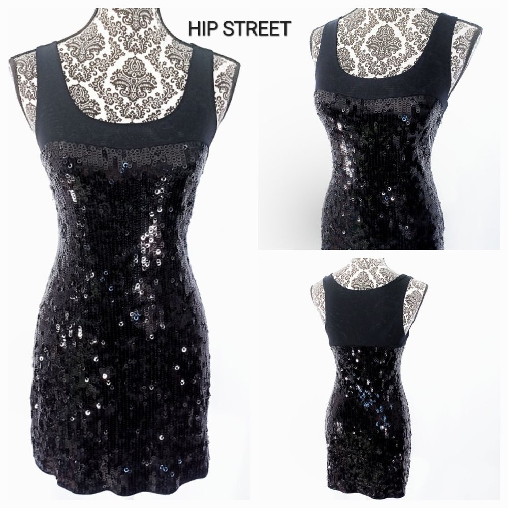 EXPRESS Circle Sequins & Mesh Stretch Sheath Party Club Mini Dress XS